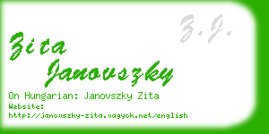 zita janovszky business card